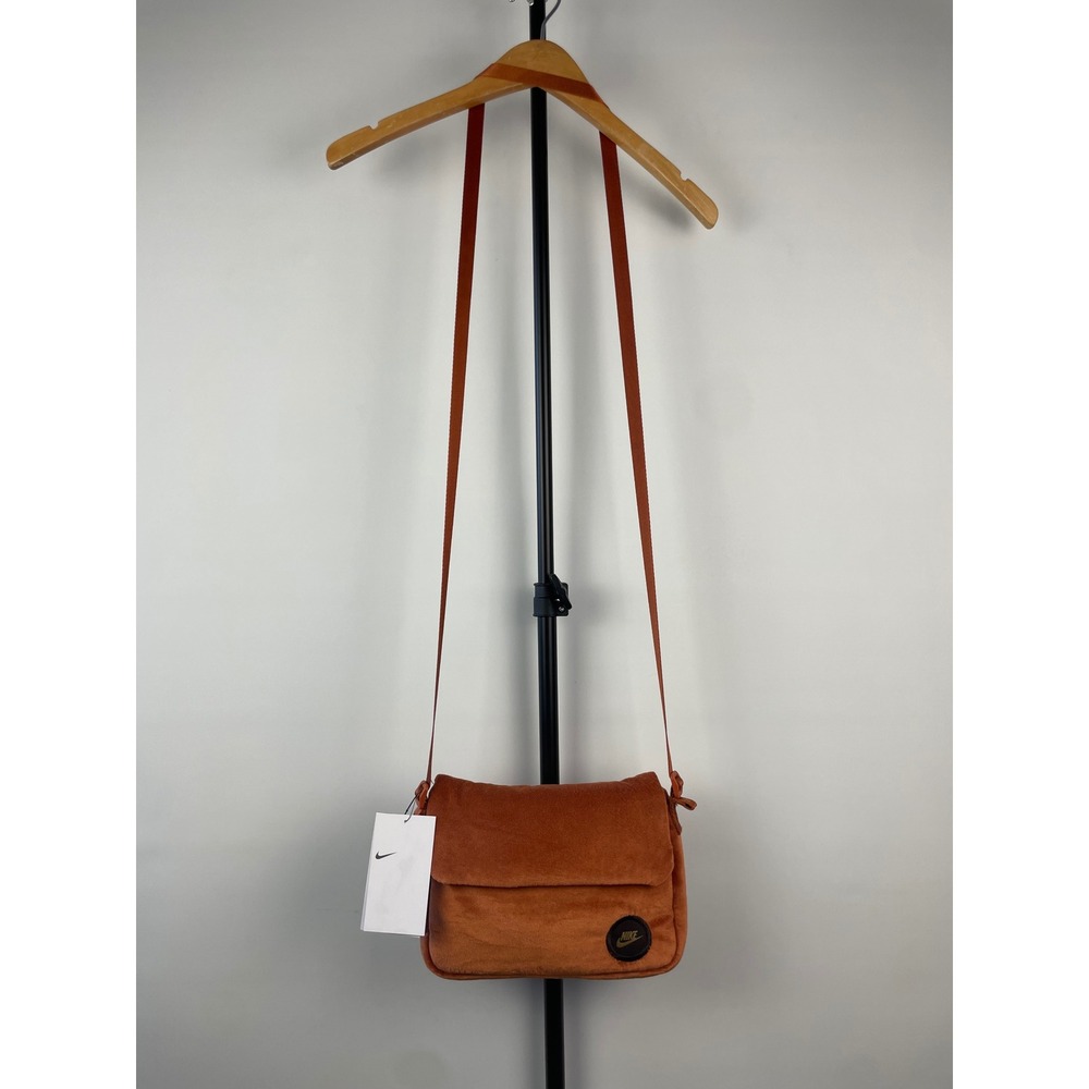 Nike Sportswear Futura 365 Crossbody Bag Burnt Orange Velvet Velour Sporty Purse